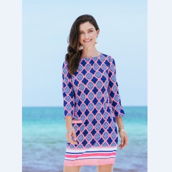 CABANA LIFE Upf 50 Geo Cabana Cover-up Shift Dress M - Picture 8 of 8